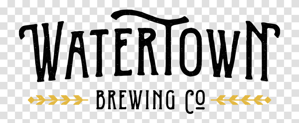 Watertown Brewing Black Lettering Black And White, Word, Alphabet, Number Transparent Png
