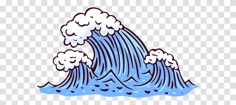 Wave Ocean Sea Cartoon, Outdoors, Water, Nature, Sea Life Transparent Png