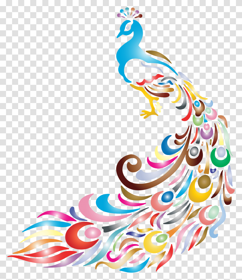 Waves Clipart Watercolor, Peacock, Bird, Animal Transparent Png