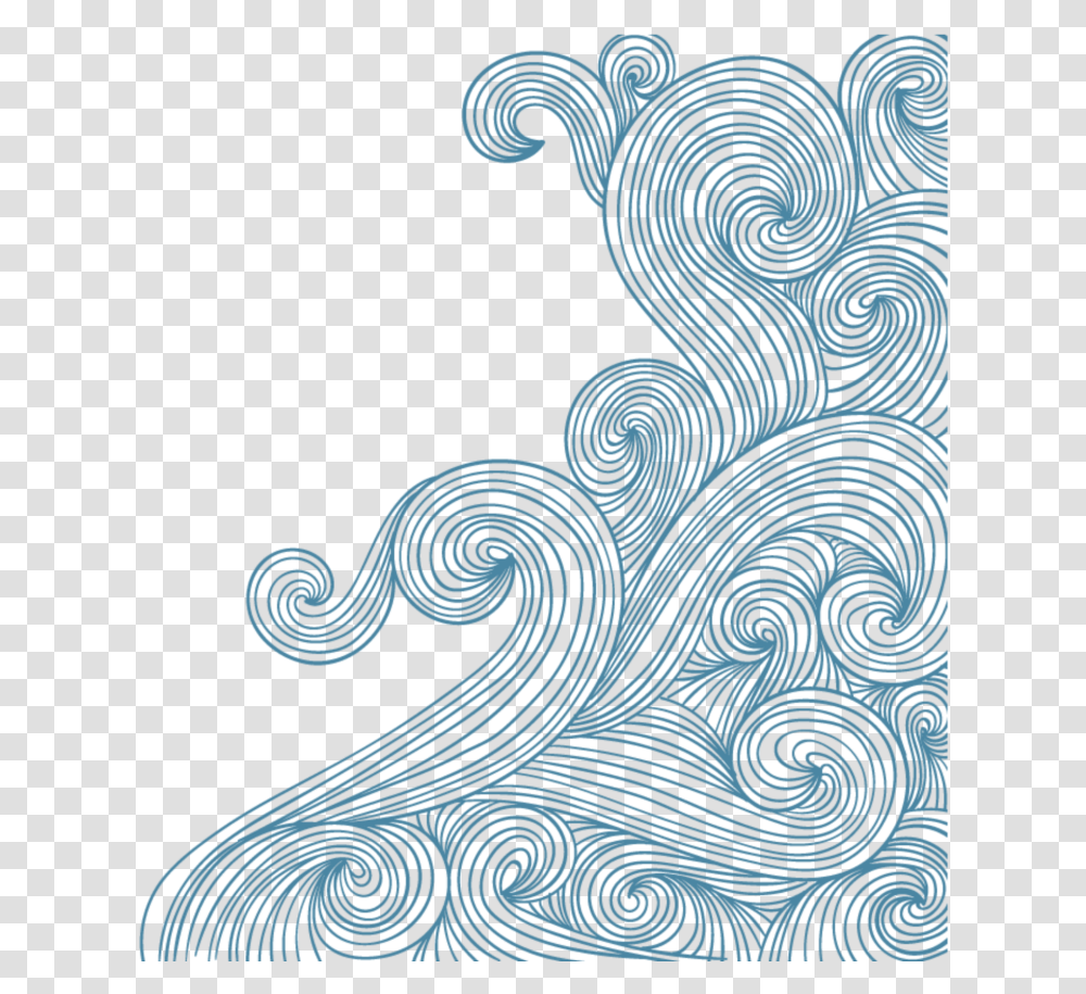 Waves Doodle Background Chinese Style Wave Background, Pattern, Rug, Floral Design Transparent Png