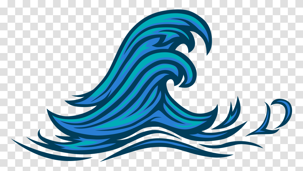Waves Graphic, Sea, Outdoors, Water, Nature Transparent Png