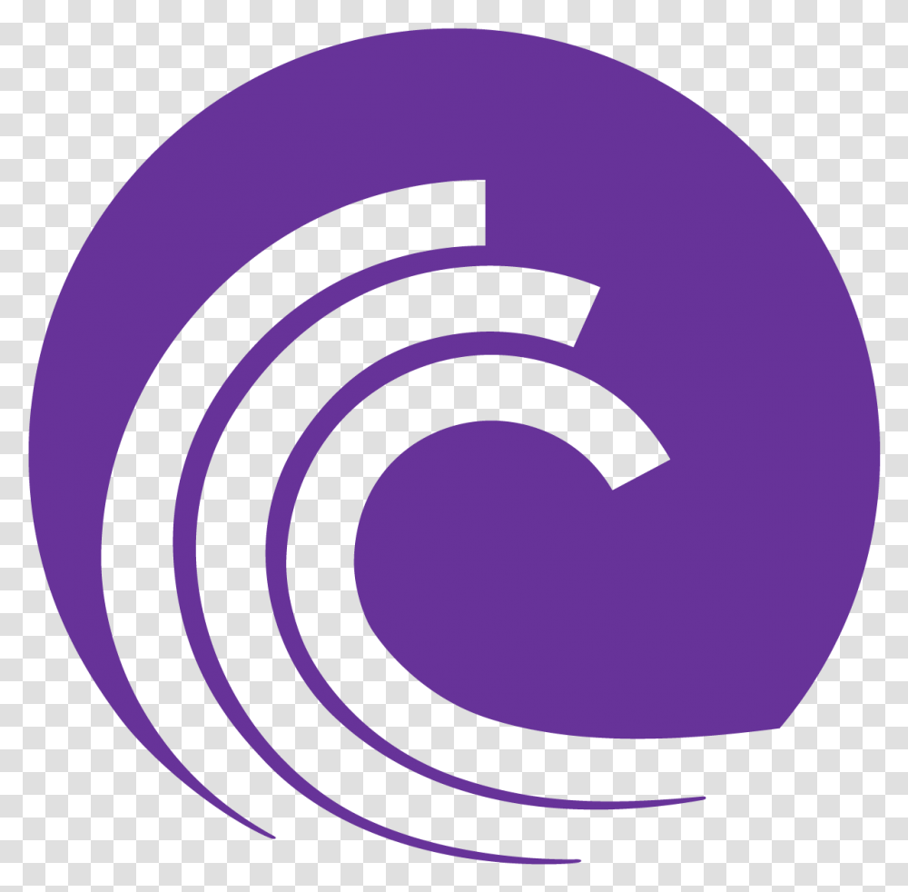 Waves White With Purple Circle Logo Logo With Purple Wave, Spiral, Coil, Symbol, Trademark Transparent Png