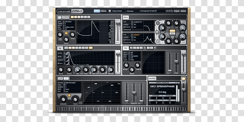 Waveshaping Synth Z3ta, Electronics, Studio, Screen, Monitor Transparent Png