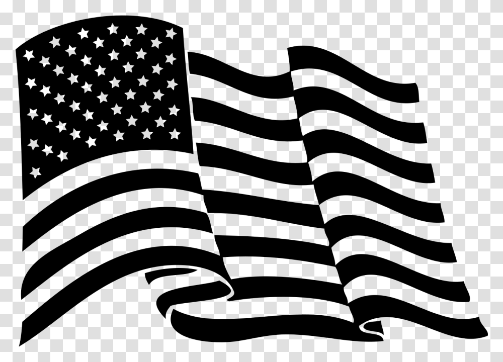 Waving American Flag Stencil, Gray, World Of Warcraft Transparent Png