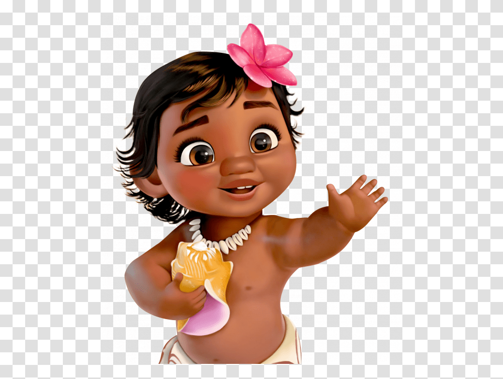 Waving Clipart Baby Moana, Doll, Toy, Person, Human Transparent Png