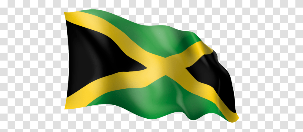 Waving Flag Of Jamaica Vertical, Symbol, Hand, Animal, Wasp Transparent Png