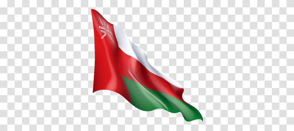 Waving Flag Of Oman Flag, Symbol, American Flag, Person, Human Transparent Png