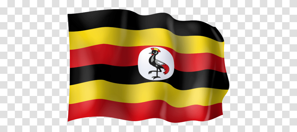 Waving Flag Of Uganda Graphic Design, Symbol, Animal, American Flag, Bird Transparent Png