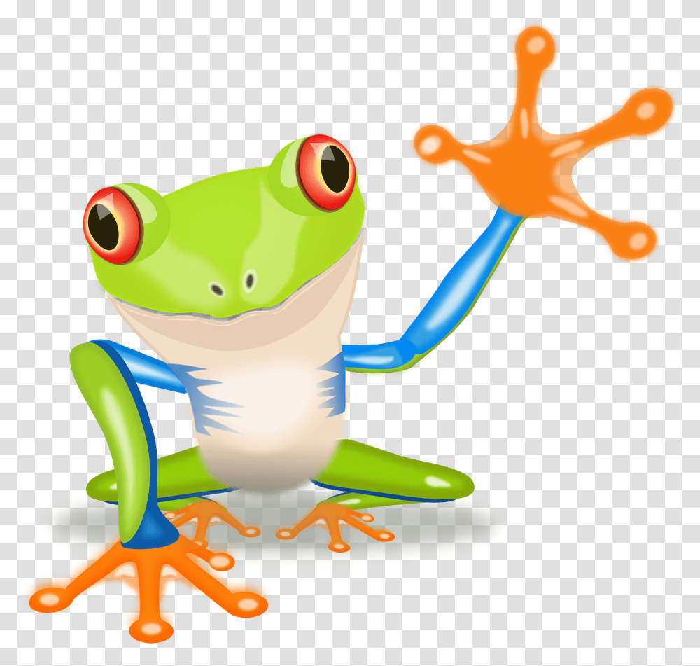 Waving Frog Clip Art At Clipart Library Cute Tree Frog Clipart, Amphibian, Wildlife, Animal, Toy Transparent Png
