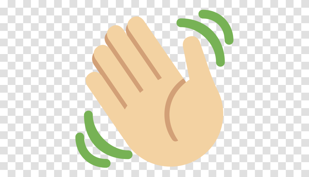 Waving Hand Medium Light Skin Tone Emoji Waved Hand, Plant, Hammer, Tool, Food Transparent Png