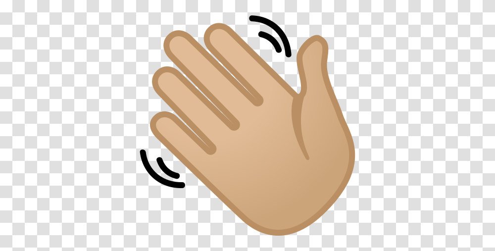 Waving Hand Medium Light Skin Tone Emoji Waving Hand Emoji, Clothing, Apparel, Hammer, Tool Transparent Png