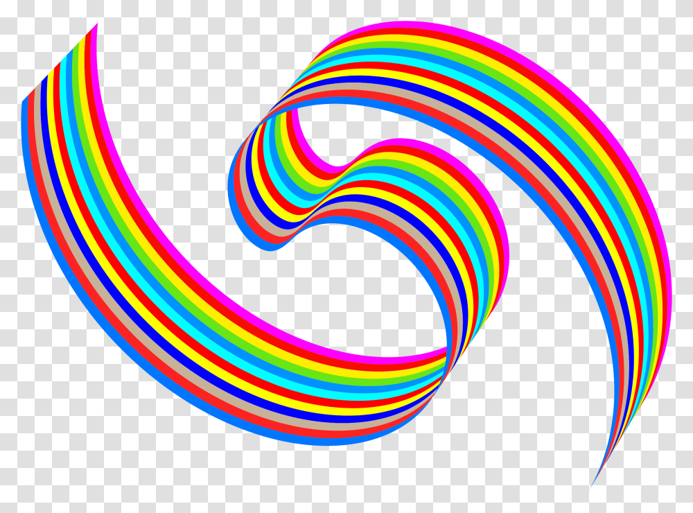 Wavy Rainbow Ribbon Clip Arts Clip Art, Light, Purple, Spiral Transparent Png