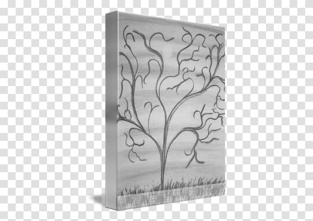 Wavy Trees Within Tall Grass By Mike M Burke Motif, Drawing, Art, Rug, Floral Design Transparent Png