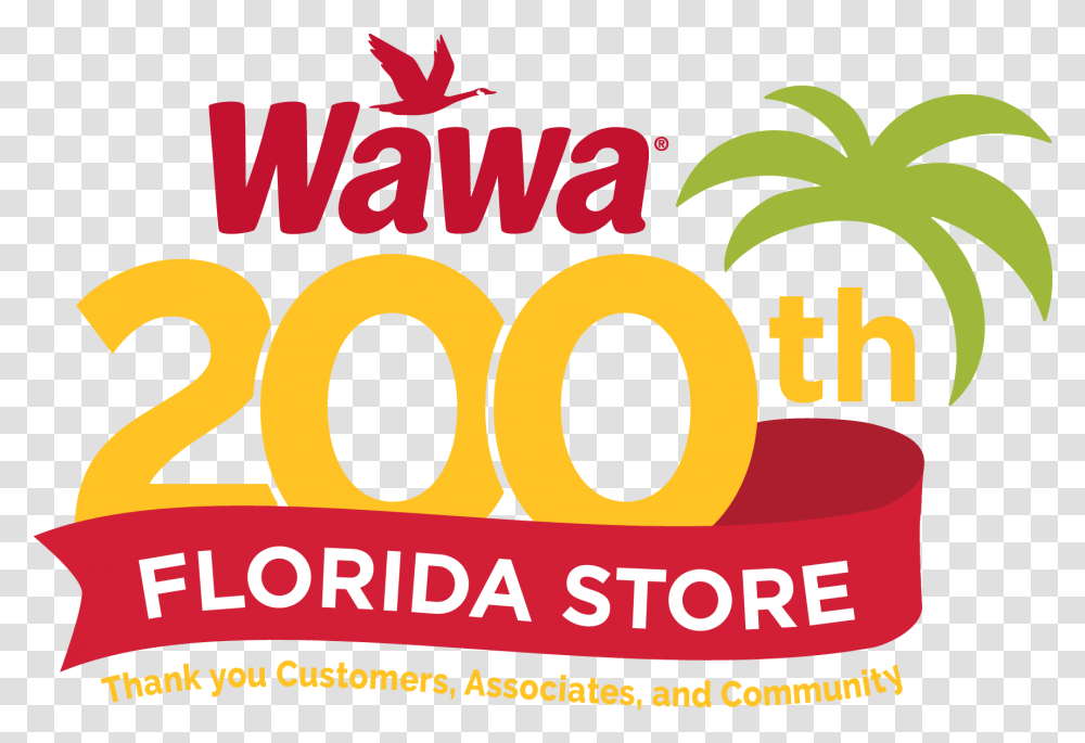 Wawas 200th Florida Store Graphic Design, Label, Text, Poster, Advertisement Transparent Png