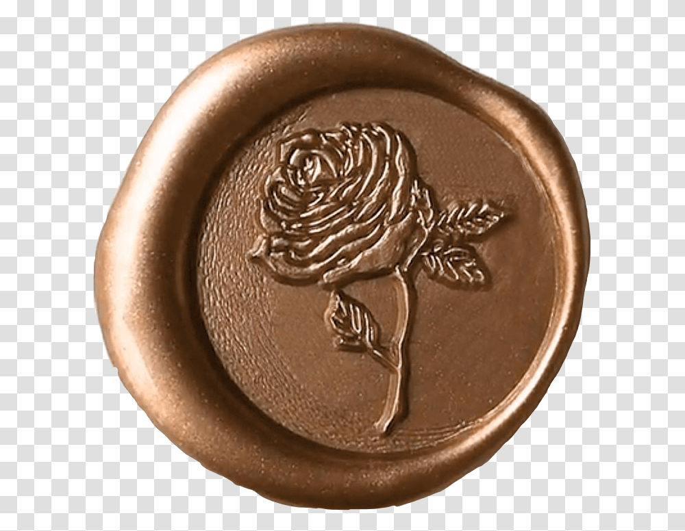 Waxstamp Wax Stamp Rose Flower Letter Envelope Flower Wax Stamp, Bronze, Wax Seal, Coin Transparent Png