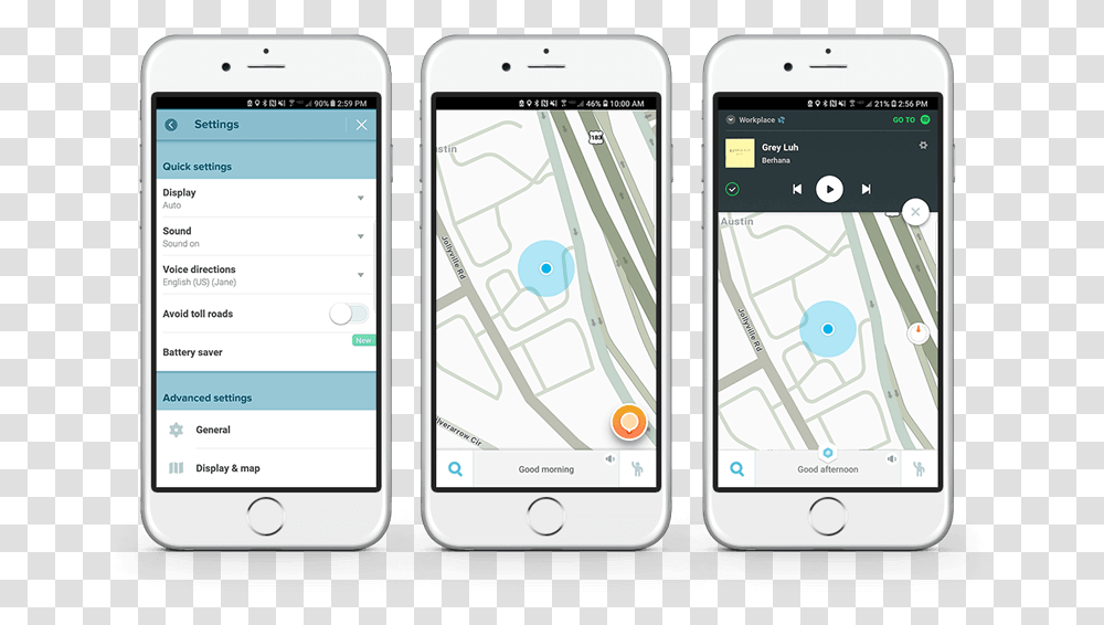 Waze App With Settings And Spotify Access Iphone, Mobile Phone, Electronics, Cell Phone, GPS Transparent Png
