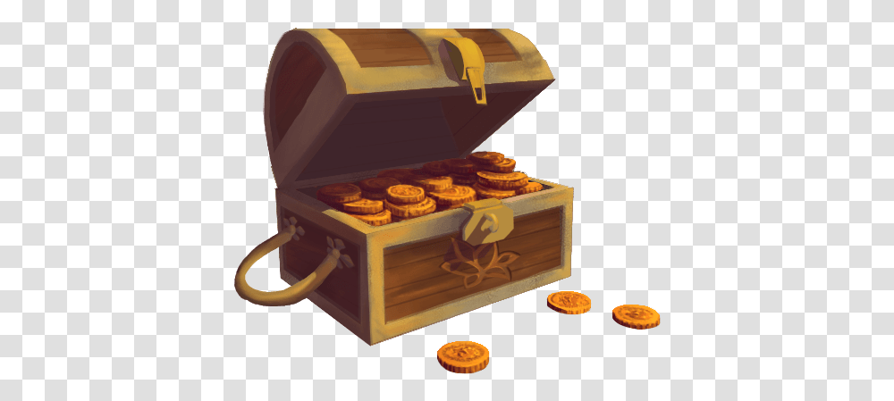 Wbg Chest Of Gold Coins Coin, Treasure, Box, Burger, Food Transparent Png