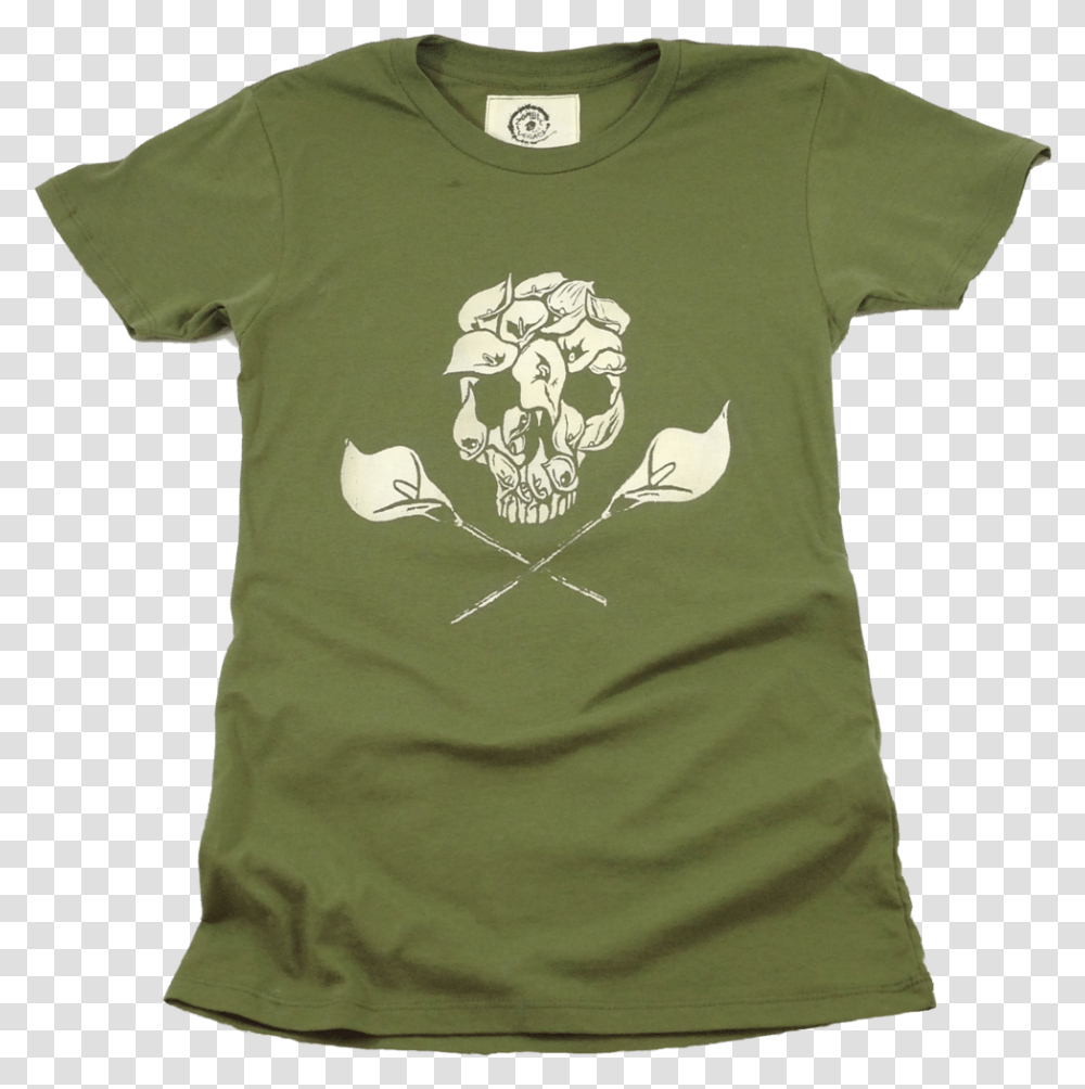 Wcfgreen Lily Calla Skull Skull, Apparel, T-Shirt, Sleeve Transparent Png