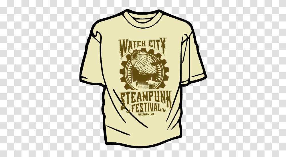 Wcsf Airship Tee Vegas Gold - Watch City Steampunk Festival, Clothing, Apparel, T-Shirt, Sleeve Transparent Png