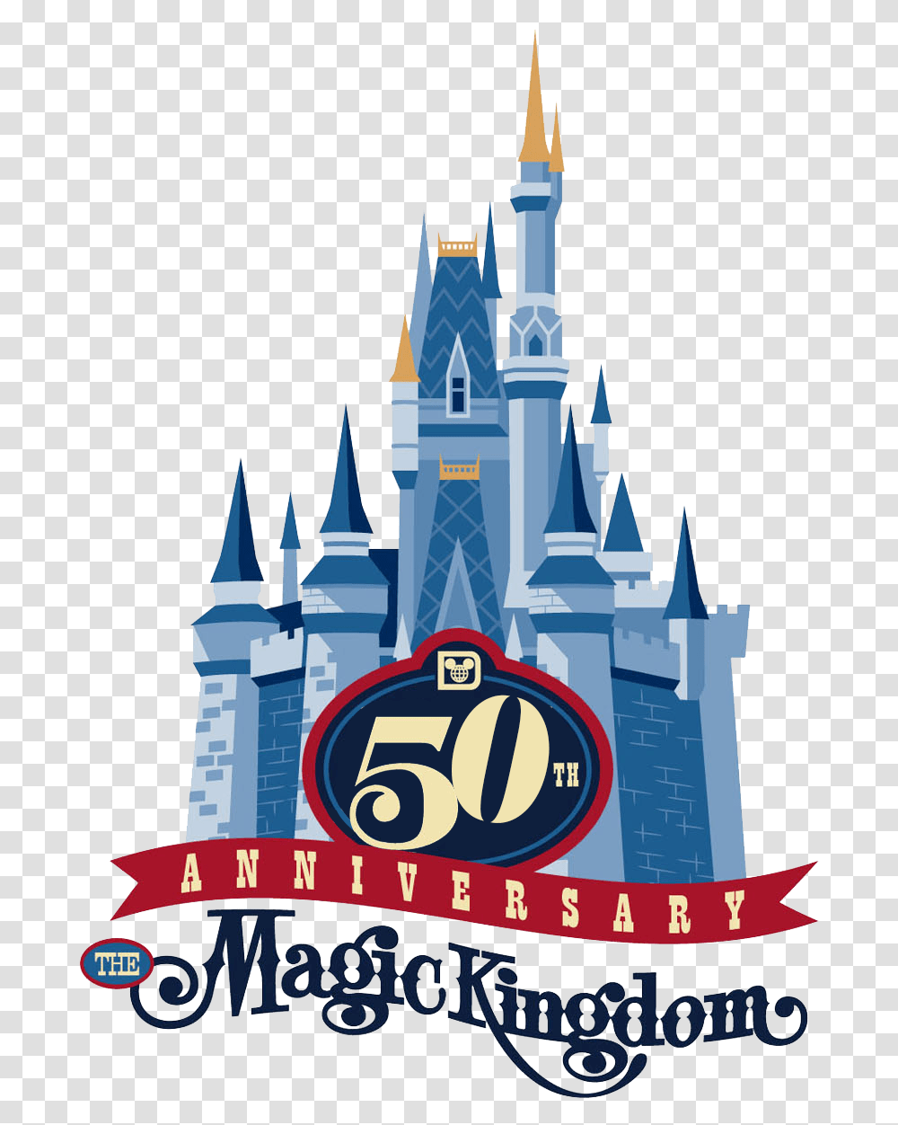 Wdw 50 Disney Magic Kingdom Logo, Castle, Architecture, Building, Poster Transparent Png