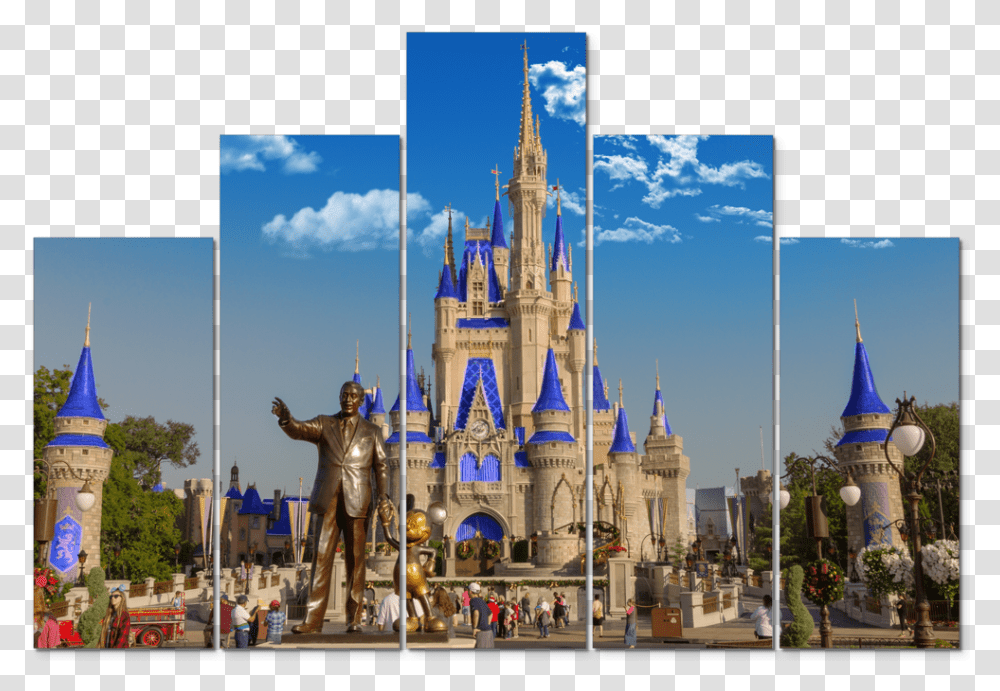 Wdw Hub Disney World Wall Mural, Person, Architecture, Building, Spire Transparent Png