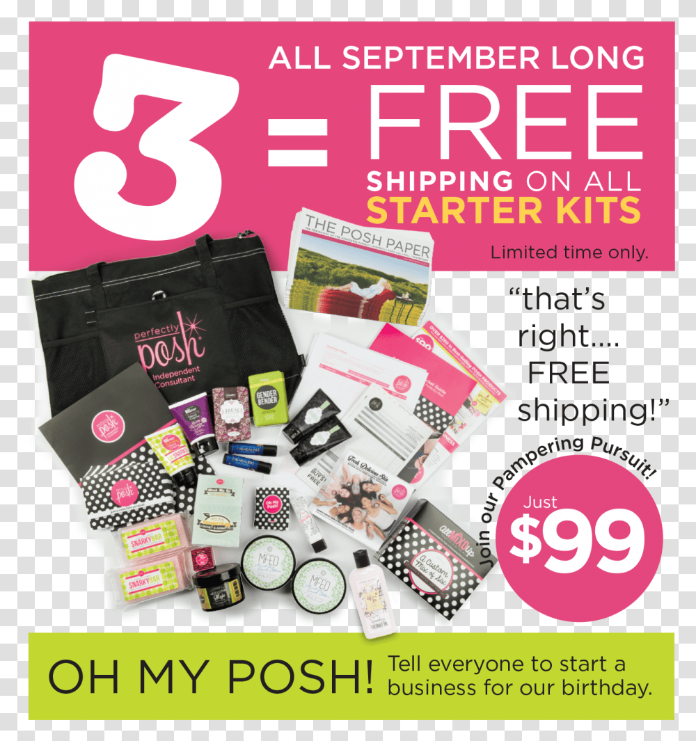 We Are Celebrating Our 3rd Birthday With Perfectly Posh Starter Kit Sale, Flyer, Poster, Paper, Advertisement Transparent Png
