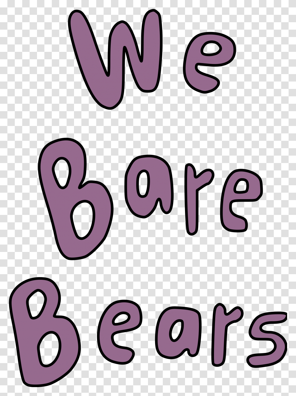 We Bare Bears Fonts, Alphabet, Handwriting, Number Transparent Png
