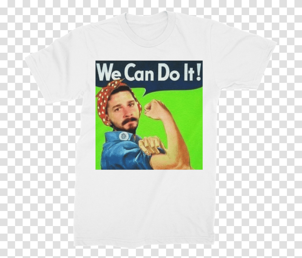 We Can Do It Meme Premium Jersey Men's T Shirt Rosie The Riveter, Apparel, Person, Human Transparent Png