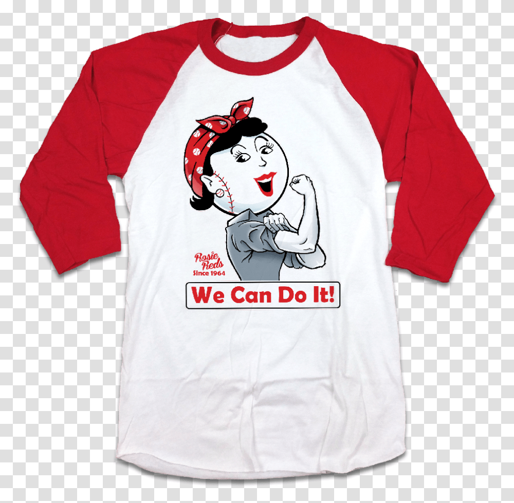We Can Do It Rosie Reds Cincy Shirts Short Sleeve, Clothing, Apparel, T-Shirt, Long Sleeve Transparent Png