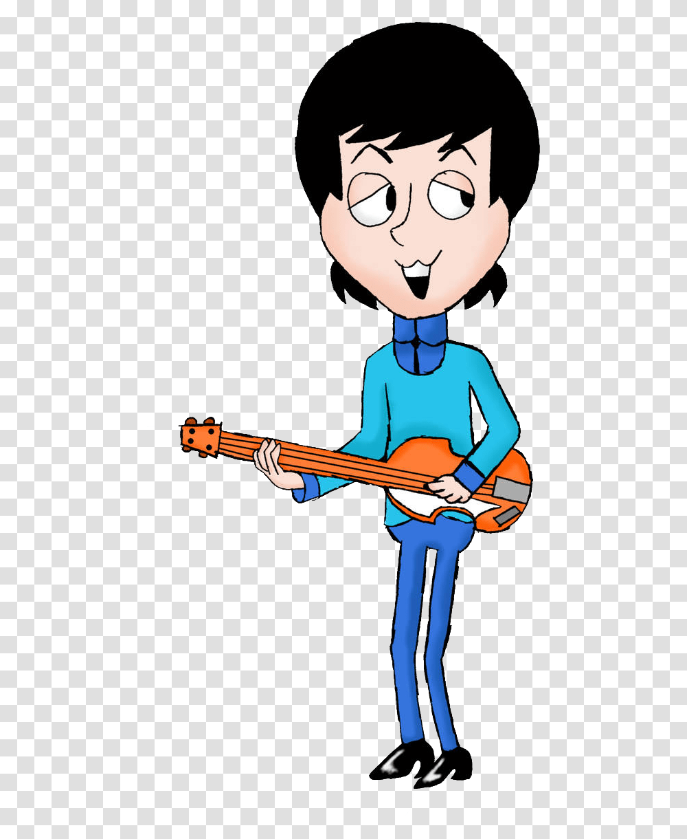 We Had The Greatest Time Cartoon Picture Of Paul Mccartney, Person, Leisure Activities, Musical Instrument, Violin Transparent Png
