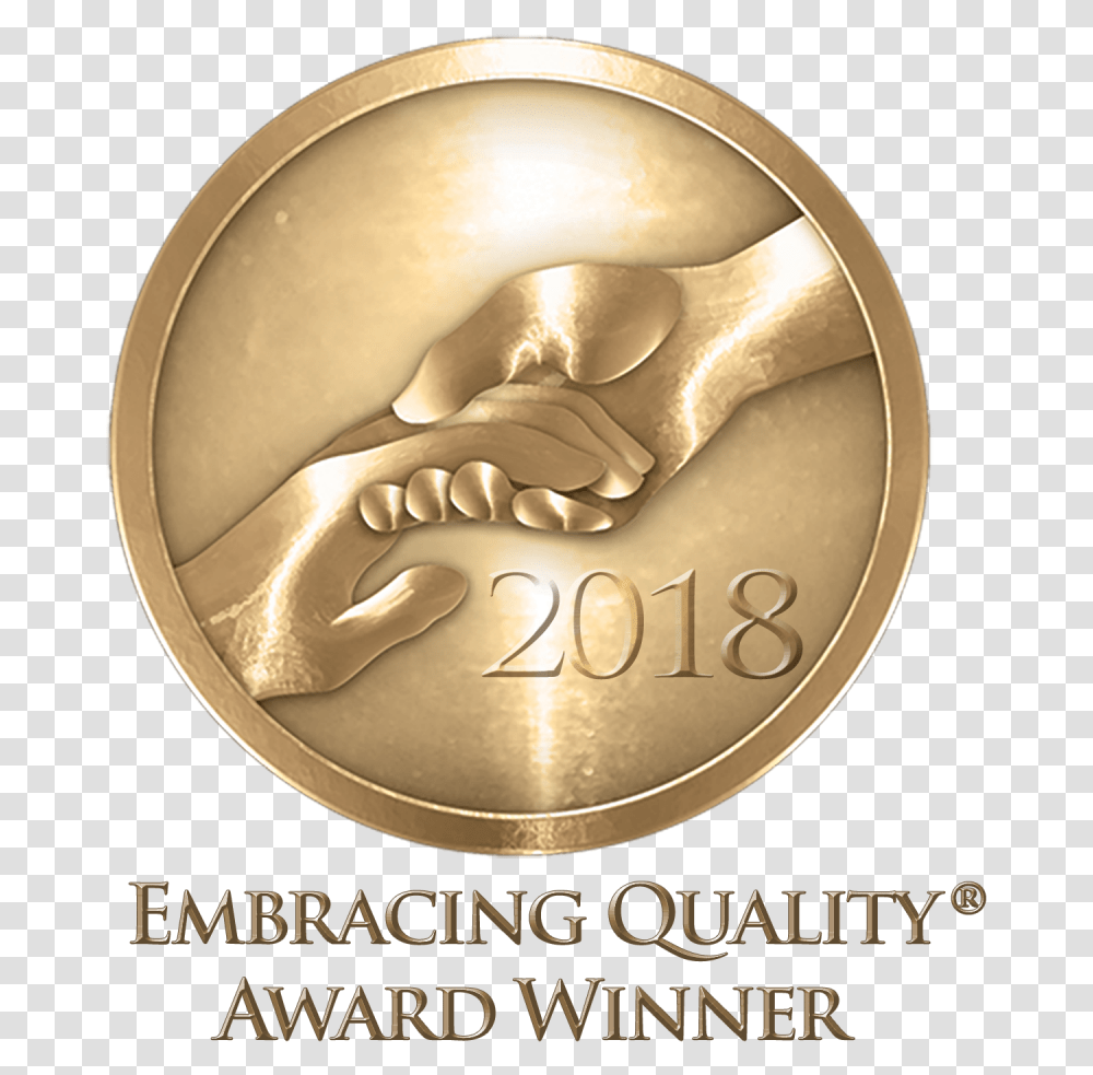 We're An Embracing Quality Award Winner Reformed Church Emblem, Gold, Coin, Money, Gold Medal Transparent Png