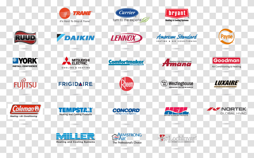 We Service All Brands Air Conditioning, Logo, Menu Transparent Png