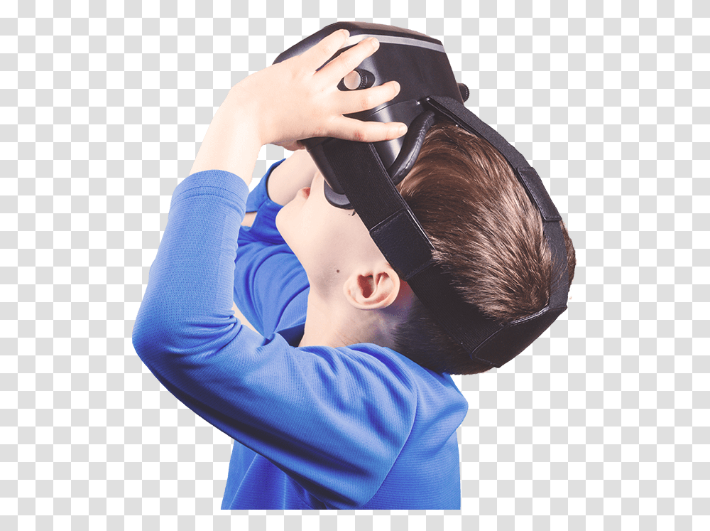 We Use Vr To Break Down Barriers Vr Child, Helmet, Person, Hat Transparent Png