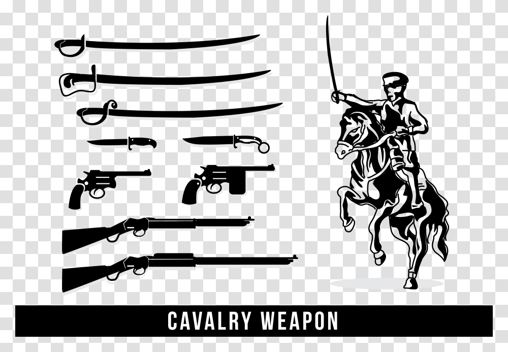 Weapon Cavalry Soldier Silhouette Cavalry Weapon, Machine, Plumbing Transparent Png
