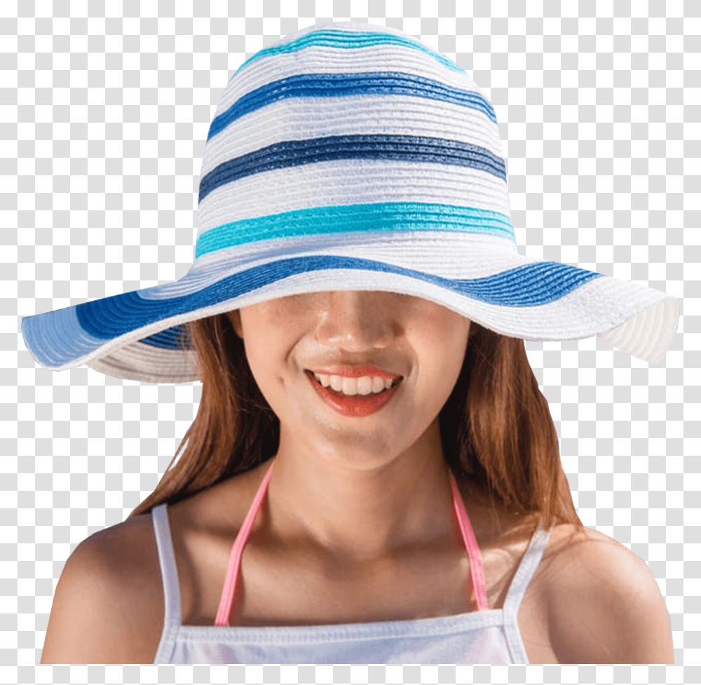 Wearing Summer Hat Girl With Hat, Apparel, Sun Hat, Person Transparent Png