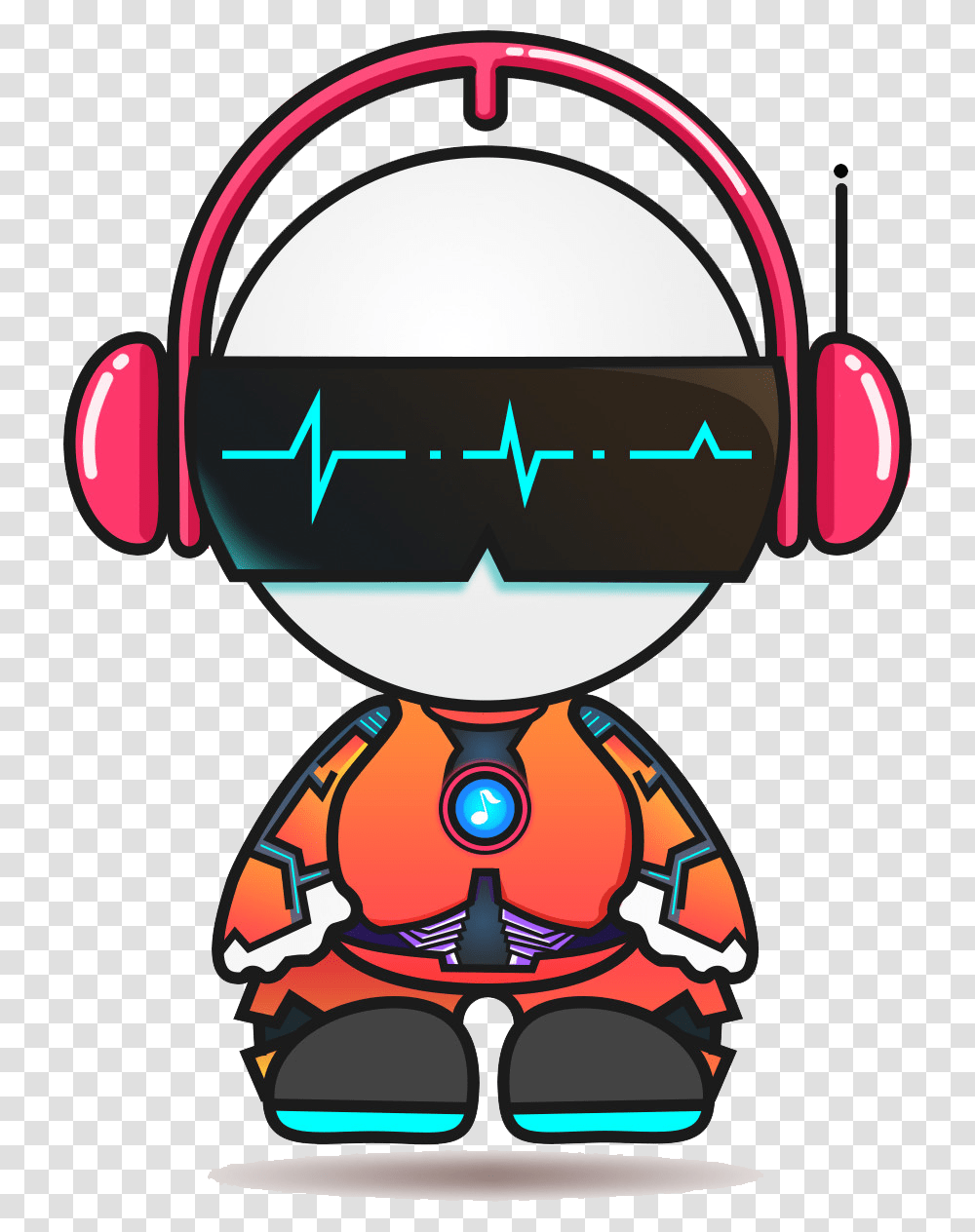 Wearing Sunglasses People Universe Headphones To Listening Cartoon People With Headphones, Robot, Electronics, Dynamite, Bomb Transparent Png