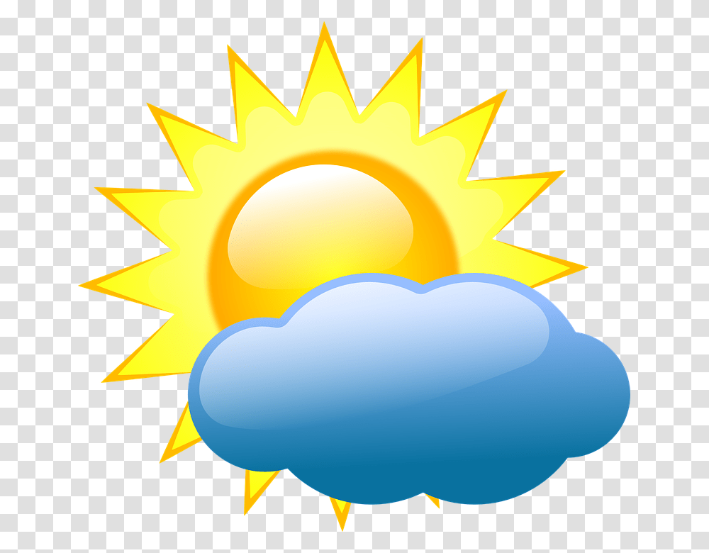 Weather Symbols Partly Cloudy, Nature, Outdoors, Sun, Sky Transparent Png