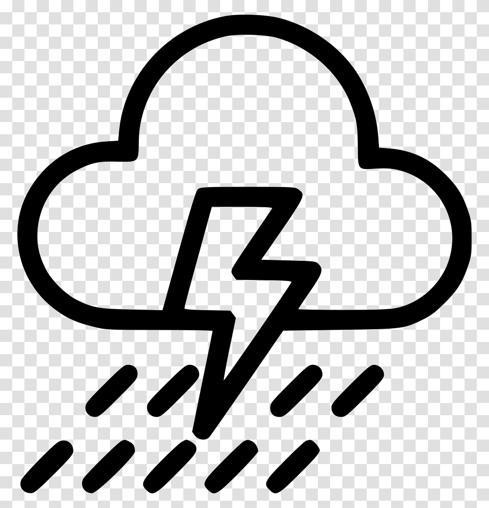 Weather Thunder Cloud Rain Cloudy Lightning Thunder Black And White, Number, Alphabet Transparent Png