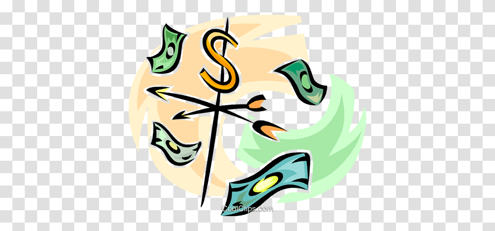 Weather Vane With Dollar Bills Royalty Free Vector Clip Art, Hook Transparent Png