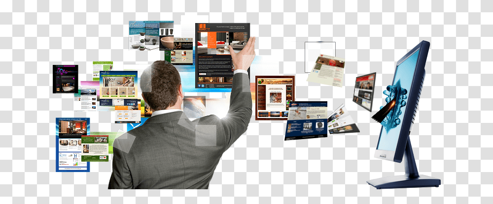 Web Design Pic Web Design Images, LCD Screen, Monitor, Electronics, Person Transparent Png