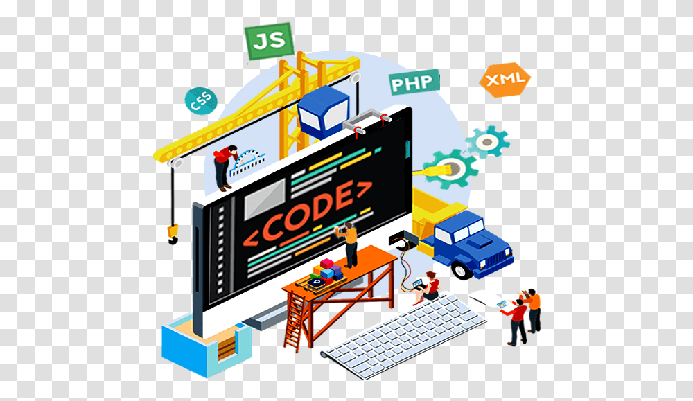 Web Designing Web Development Illustration, Computer Keyboard, Person, Building, Hotel Transparent Png