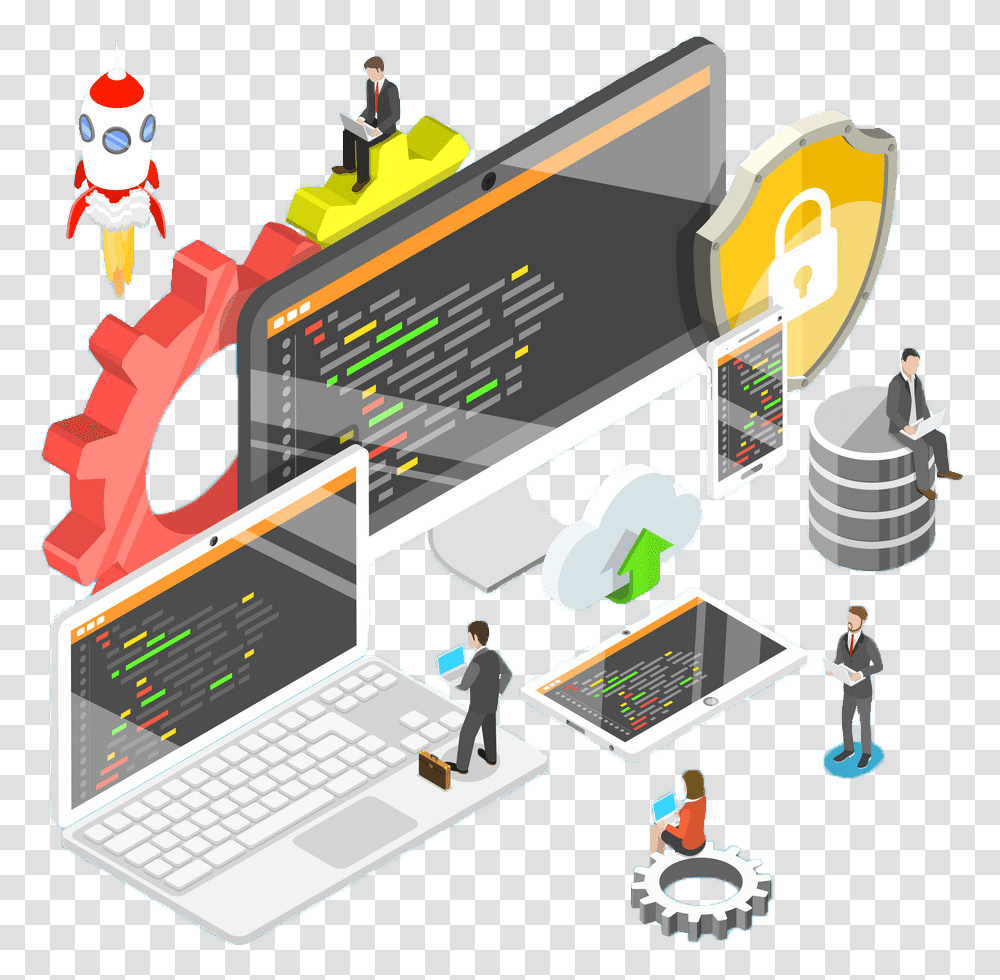Web Development Services Software Development Teamwork Cartoon, Computer Keyboard, Hardware, Electronics, Laptop Transparent Png