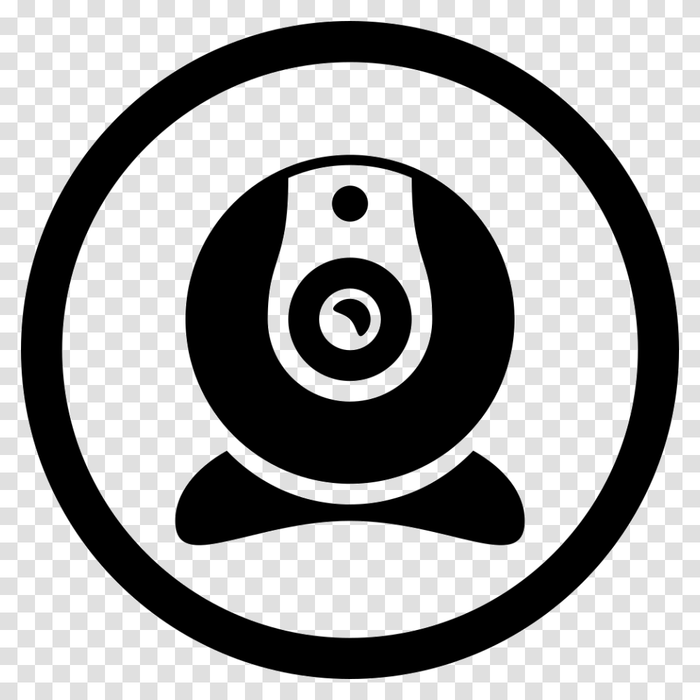 Webcam Tool Interface Symbol In Circular Outline Comments, Logo, Trademark, Electronics, Stencil Transparent Png