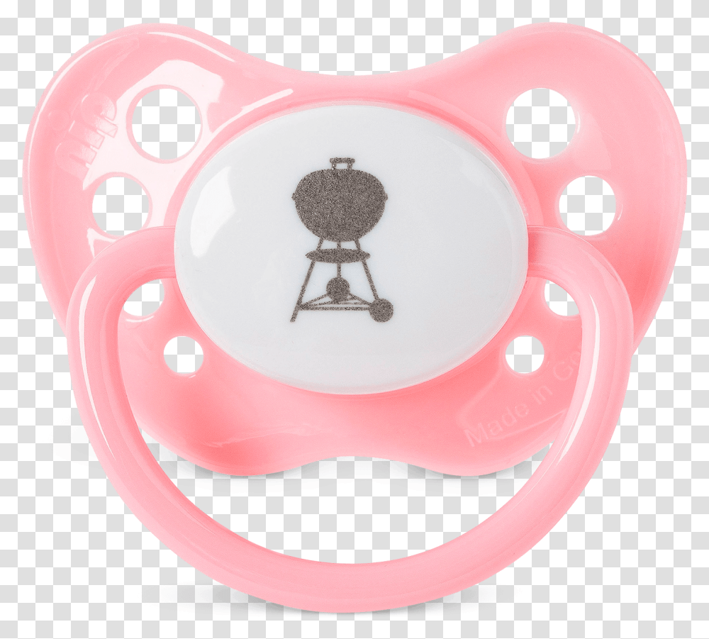 Weber Baby Pacifier Pink White With Bag Pacifier, Logo, Porcelain Transparent Png