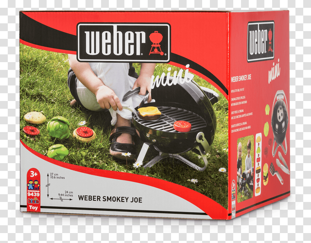 Weber Smokey Joe Toy Grill View Weber Grill, Person, Advertisement, Flyer, Poster Transparent Png