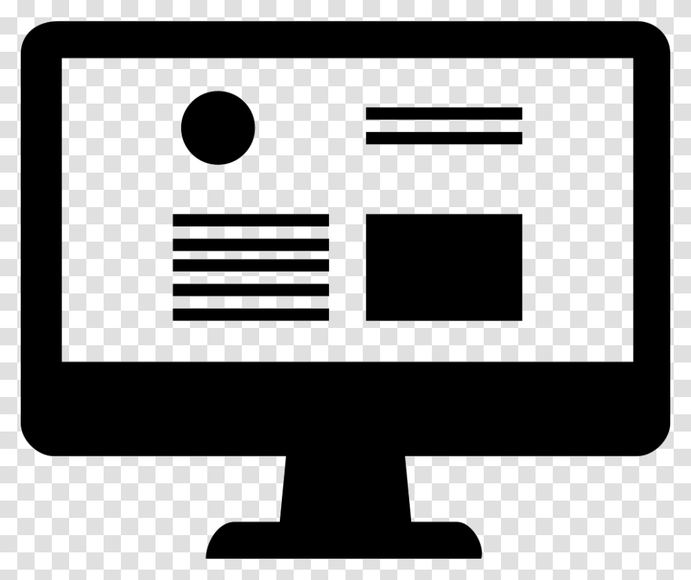 Website Clipart Black And White, Electronics, Screen, Monitor, Display Transparent Png