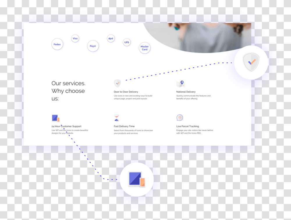 Website Design With Icons, Person, Id Cards, Document Transparent Png