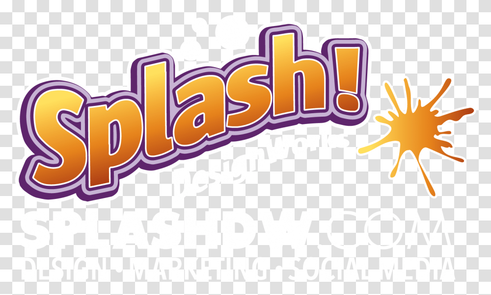 Website Designed By Splash Paintball Splat Orange Splat, Label, Text, Meal, Food Transparent Png