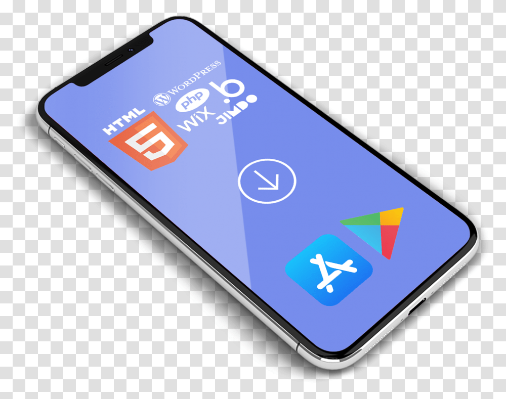 Website Into Native Android Ios Apps Portable, Text, Mobile Phone, Electronics, Cell Phone Transparent Png