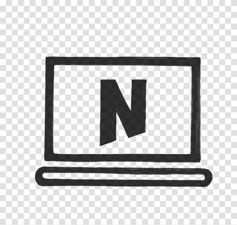 Website Netflix Icon Netflix Icon Black And White, Alphabet, Number Transparent Png